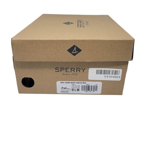 Sperry Top Sider Mens size 9.5 Slip On Shoes Moc Sider Red Plaid Wool New in Box main image 7